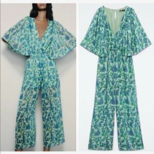 Zara Vibrant Blue and Green Jumpsuit